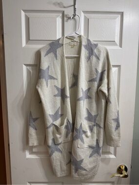 Altar'd State Cream Cardigan with Gray Star Pattern